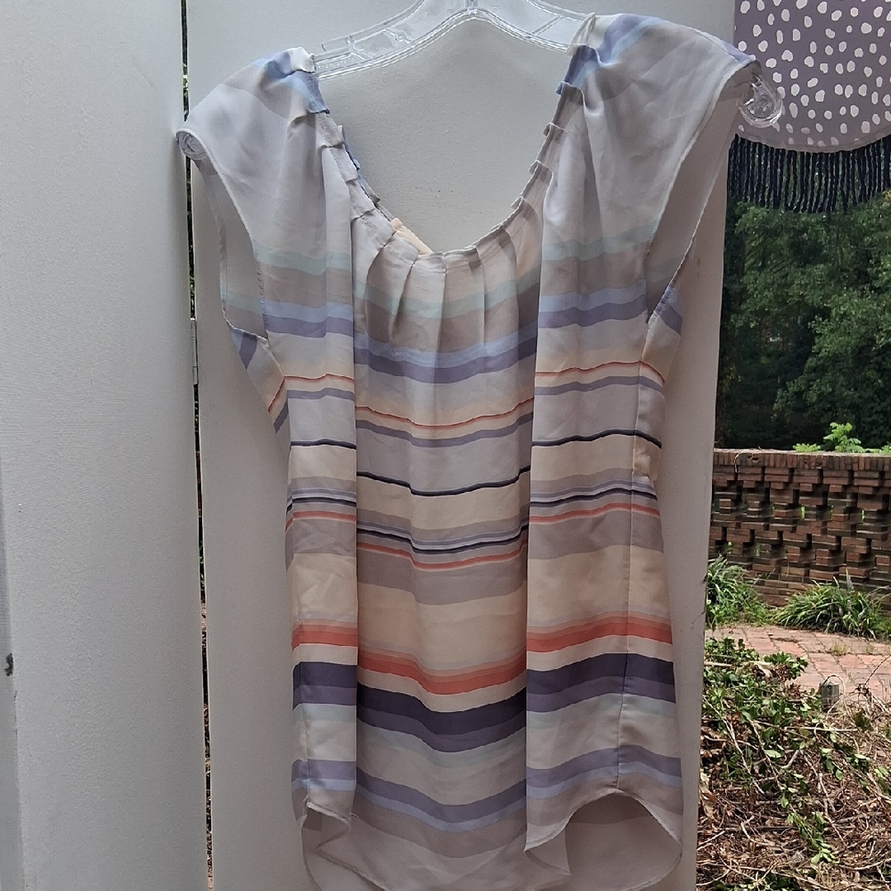 LC Lauren Conrad Pastel Striped Blouse